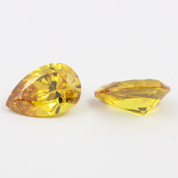 Pear Golden Yellow Cubic Zirconia Stones