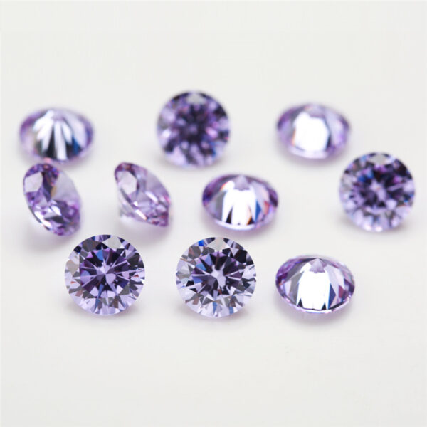 lavender round cubic zirconia