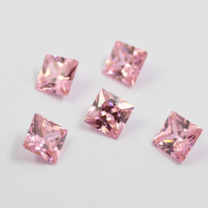 square pink cubic zirconia gems