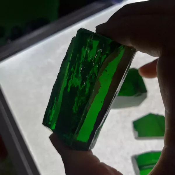 green cubic zirconia rough