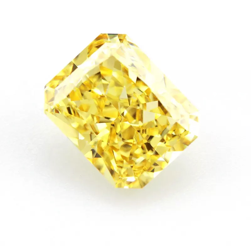 Octagon Canary Yellow Ice Flower Cut Cubic Zirconia manufacturer