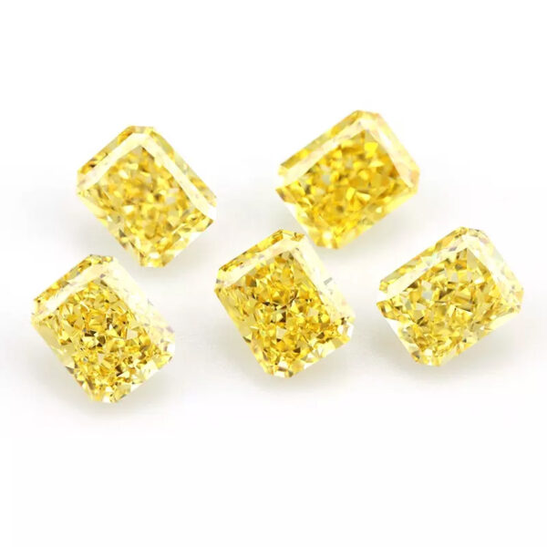 Octagon Canary Yellow Ice Flower Cut Cubic Zirconia supplier