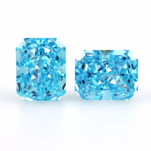 aquamarine color rectangle shape brilliant ice flower cut cubic zirconia manufacturer