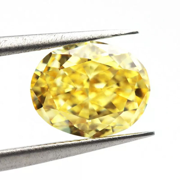canary yellow crushed ice oval cut cubic zirconia wholesale price