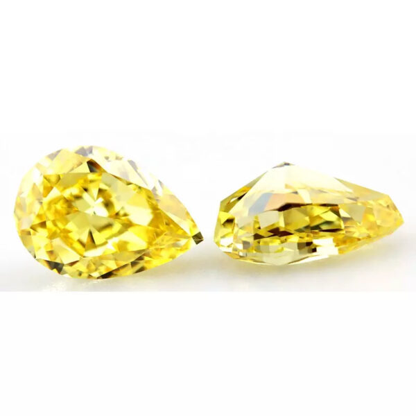 canary yellow crushed ice pear cut cubic zirconia China