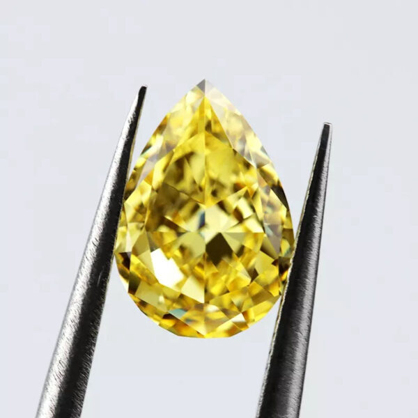 canary yellow crushed ice pear cut cubic zirconia manufacturer