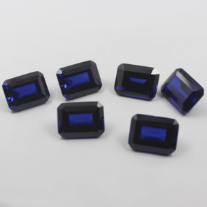 lab created blue sapphire emerald step cut manufacturer