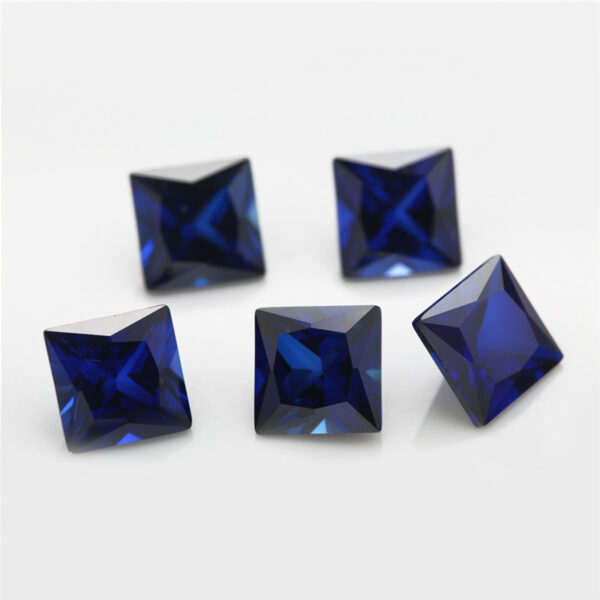 lab created blue sapphire square cut supplier