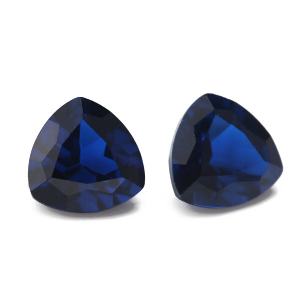 lab created blue sapphire trillion cut manufacturer