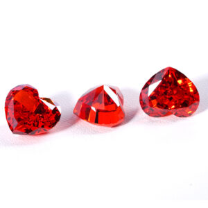 orange red crushed ice heart cut cubic zirconia manufacturer