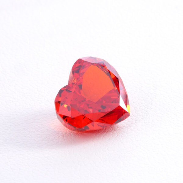 orange red crushed ice heart cut cubic zirconia supplier