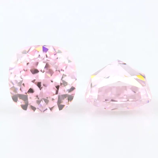 pink crushed ice cushion cut cubic zirconia supplier