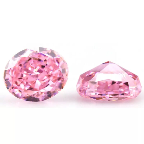 pink crushed ice oval cut cubic zirconia supplier