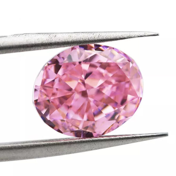 pink crushed ice oval cut cubic zirconia wholesale price