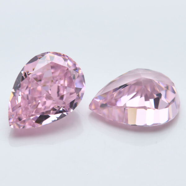 pink crushed ice pear cut cubic zirconia manufacturer