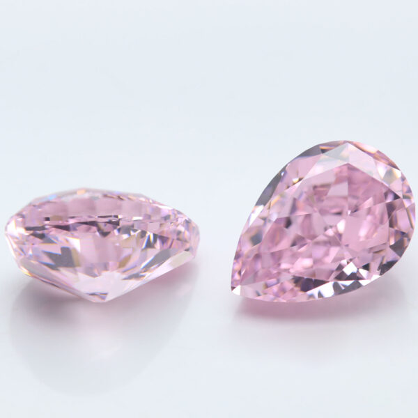 pink crushed ice pear cut cubic zirconia wholesale price
