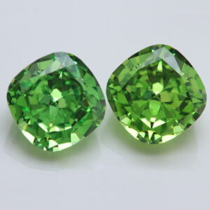 apple green crushed ice cushion cut cubic zirconia supplier