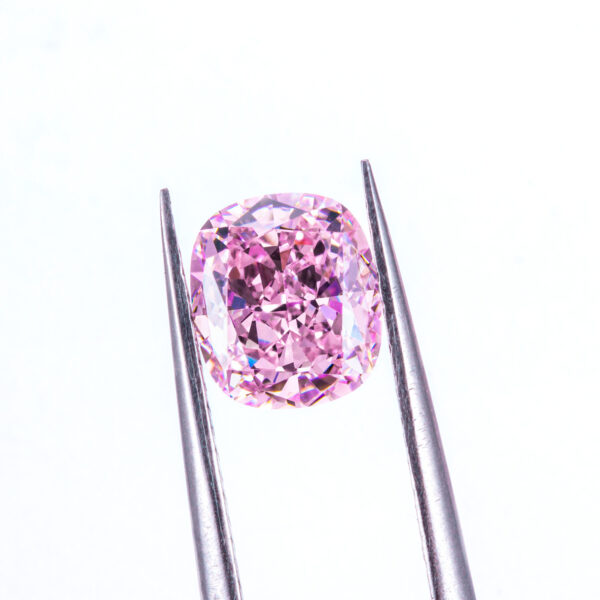 pink crushed ice rectangle cushion cut cubic zirconia wholesale price