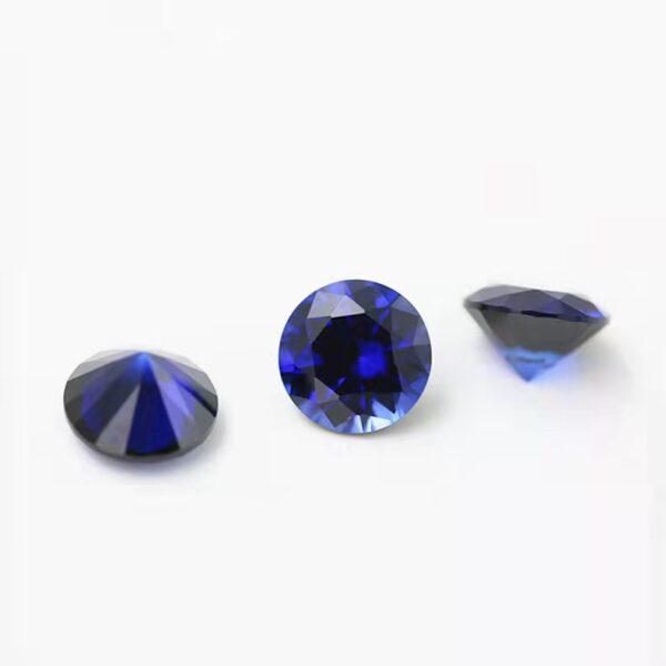 lab created blue sapphire round cut supplier
