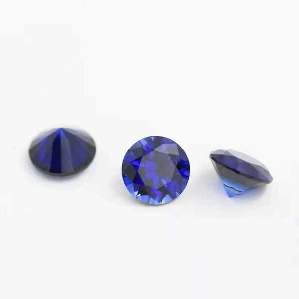 lab created blue sapphire round cut wholesale price
