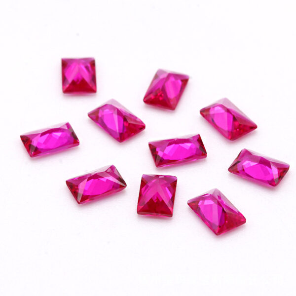 synthetic ruby#5 rectangle princess cut wholesale price