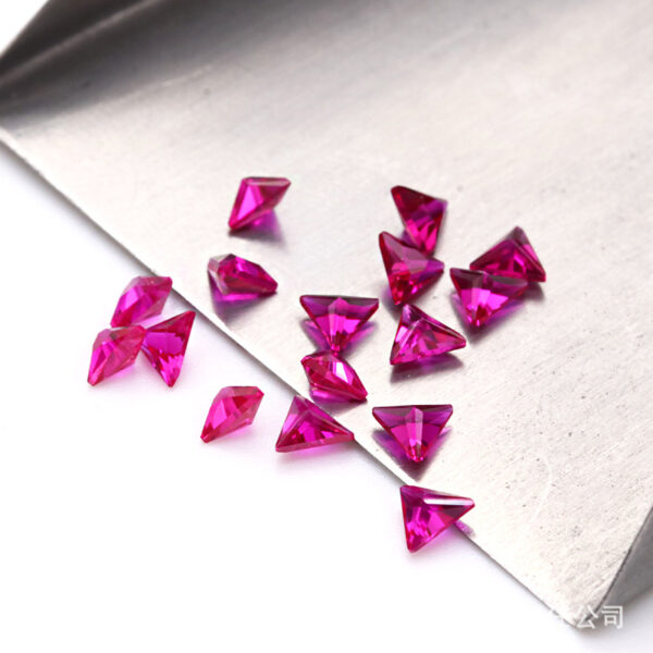 synthetic ruby#5 triangle cut supplier