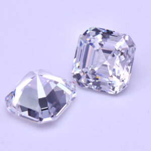 6A White Asscher Cut CZ Loose Stones