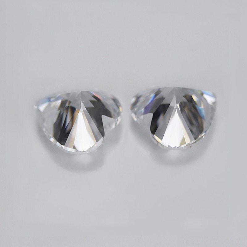 6A heart white cubic zirconia diamond