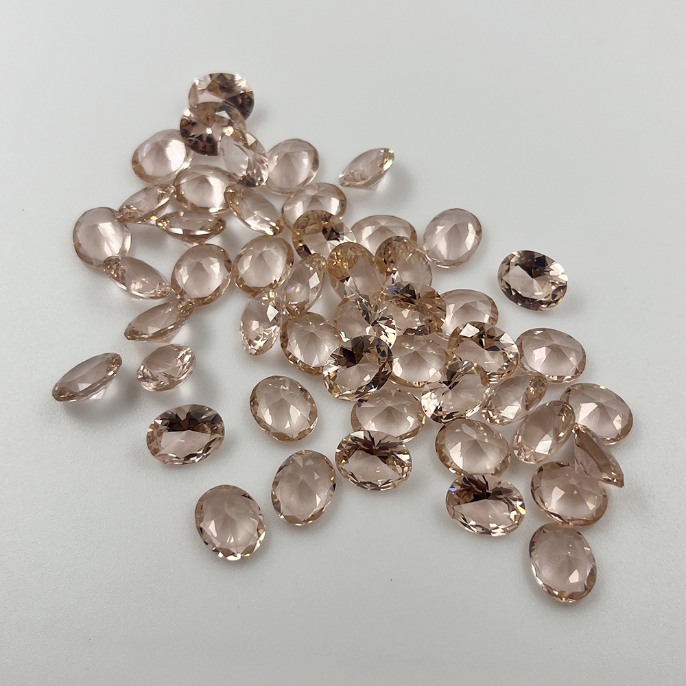 morganite color oval shape nano gems Chinese supplier