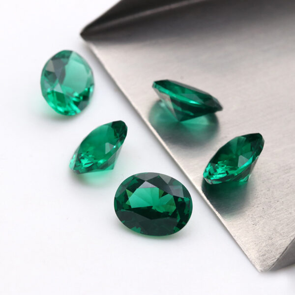 oval shape green nano gems wholesale China manufacturer