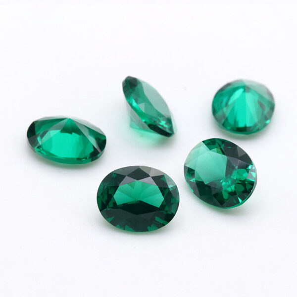 oval shape green nano gems wholesale China supplier