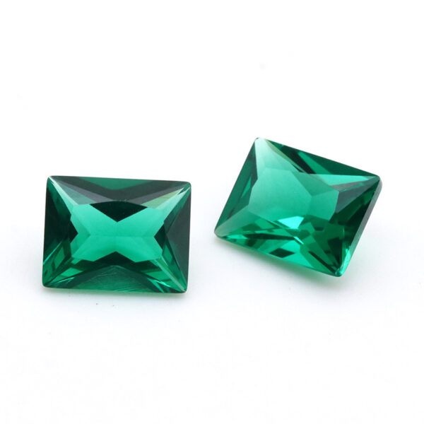 rectangle shape green nano gemstones wholesale price