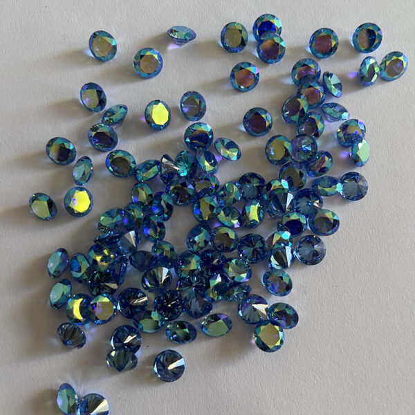 blue cubic zirconia AB color coated synthetic gems