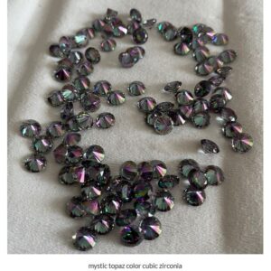 Round Mystic Topaz Color and AB Color CZ 8.0mm