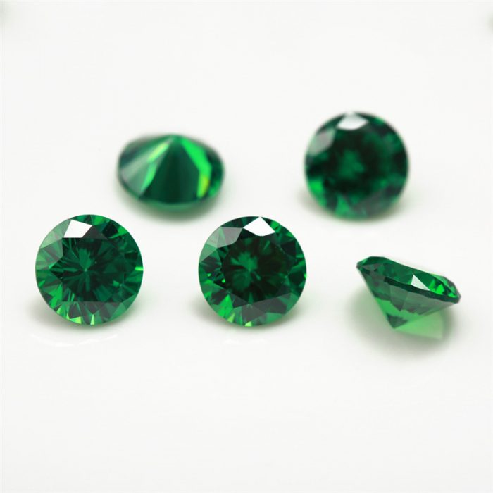 emerald green round cubic zirconia