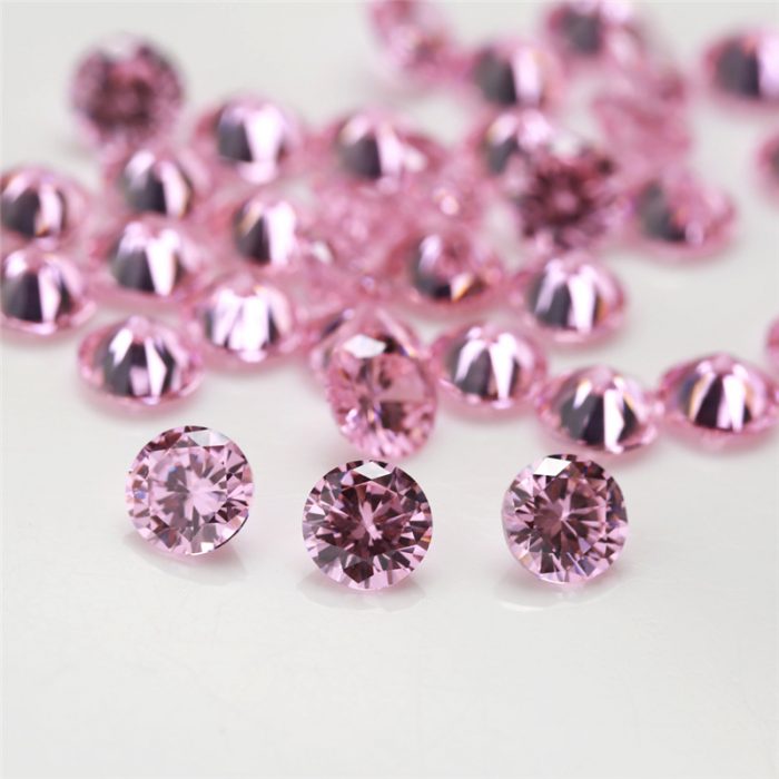 pink round cubic zirconia